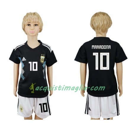 Divisa di Calcio Argentina Maradona 10 Bambino Trasferta Mondiali 2018